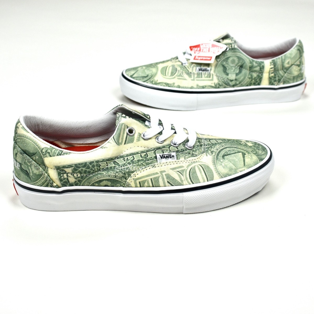 NWT Supreme Vans Dollar Bill Money Print Skate Era Sneakers Men's