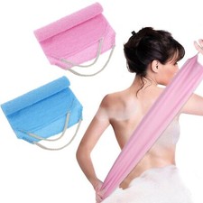 2pcs Back Scrubber Body Bath Pull Strap Scrubber With Handles Nylon Exfoliating