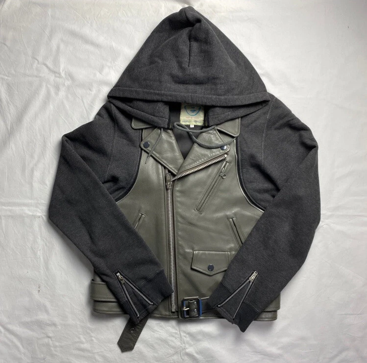 Undercover Undercoverism Hybrid Grey Leather Jacket Size 2 M Visvim Kapital Rare