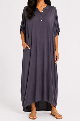 Kleid XS S Blau Damen Tiffany Dänemark Skandi Maxi Tunika Langes Hemd Locker Neu
