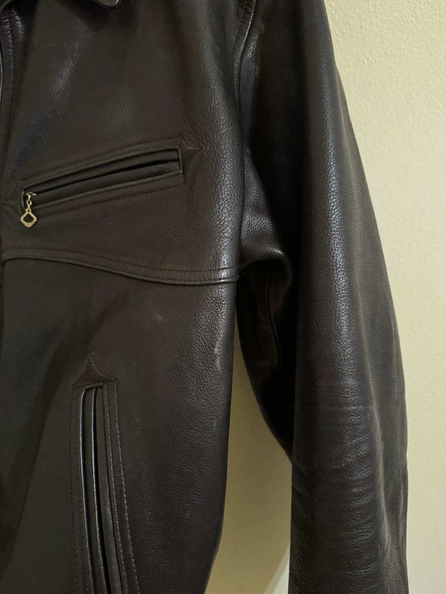 RRL Double RL Ralph Lauren Vegetable Leather Flight Jacket Brown