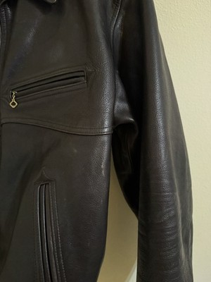 RRL Double RL Ralph Lauren Vegetable Leather Flight Jacket Brown
