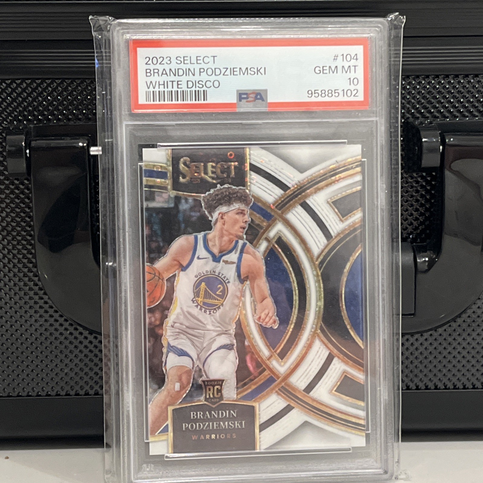 2023 Select Basketball Brandin Podziemski Premier Level White Disco /75 PSA 10