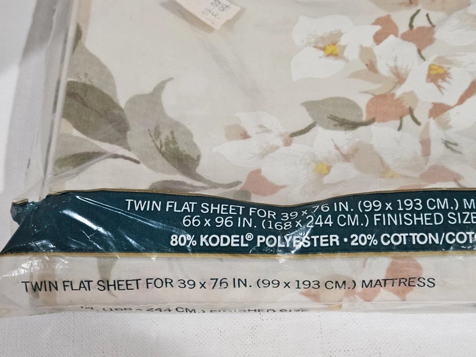 Vintage~Springmaid No-Iron Tranquility~Twin Flat Sheet~Key Largo~New in Package - Image 4 of 4
