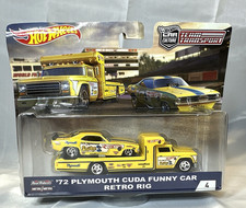 Hot Wheels Car Culture Team Transport 1972 Plymouth Cuda Snake Retro Rig #4 2019