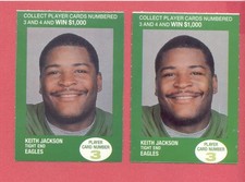 1990 British Petroleum KEITH JACKSON Eagles 2-Card Set Both Variations