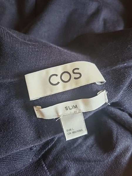 Men COS Sweater Navy Cotton 40 / L