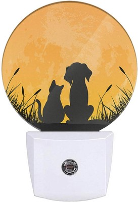 Uanvaha Best Friends Night 1.6''D x 3''W x 4.8''H, Dog and Cat 