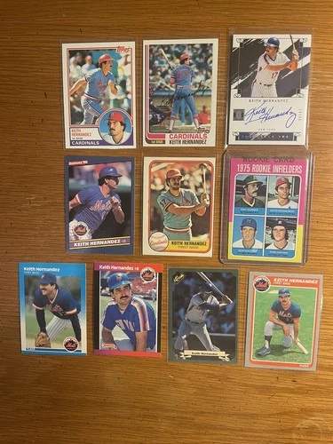 Keith Hernandez Mets Lot (9) w/ 1975 Topps Rookie #623 & Autograph #'d 38/49 $98