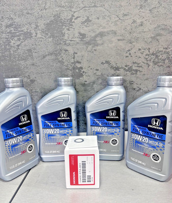 Genuine Honda Ultimate Full Synthetic Oil 0W-20 ( PACK OF 4 ) AND OIL FILTER