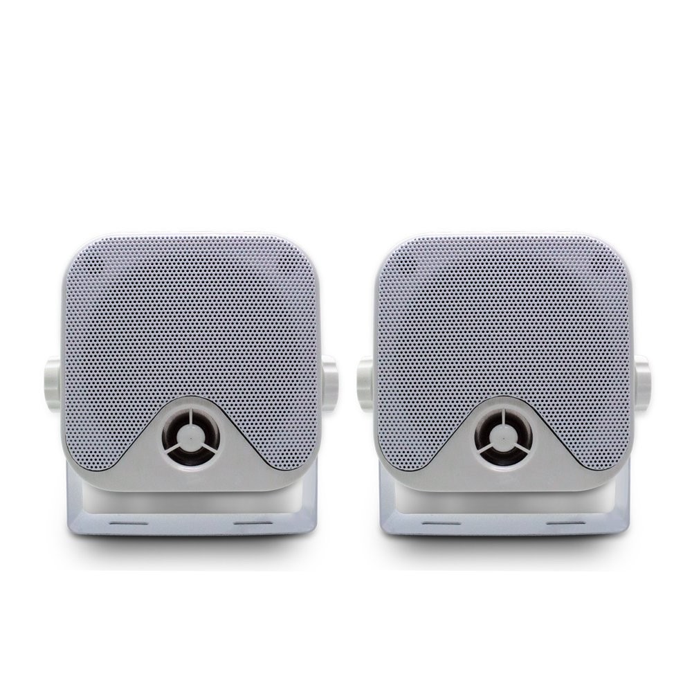 Herdio 120W Waterproof Surface Mount Mini Pod Speakers Marine Box White