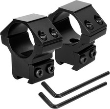 1 Inch Dovetail Scope Rings Set Medium Profile 2 Pcs Black Rifle Mounts
