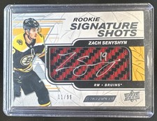 2019-20 Upper Deck Engrained Zach Senyshyn Rookie Shots Red Stick Relic Auto /99