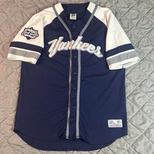 VINTAGE New York Yankees Jersey Mens XL Blue Alex Rodriguez MLB Baseball Buttons