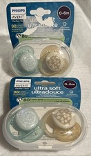 Philips AVENT Ultra Soft Two Pacifiers 0-6 Months Sterilizing Case Lot Of 2 Pack
