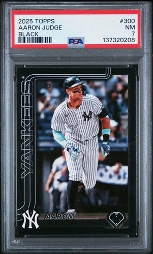 Aaron Judge 2025 Topps Series One #300 BLACK #01/74 PSA 7 NM-MT New York Yankees