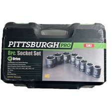Pittsburgh Pro 8 Piece Sae Large Socket Set With Case 34 Drive 67960 - New Pittsburgh Pro 8 Piece Sae Large Socket Set With Case 34 Drive 67960 - New