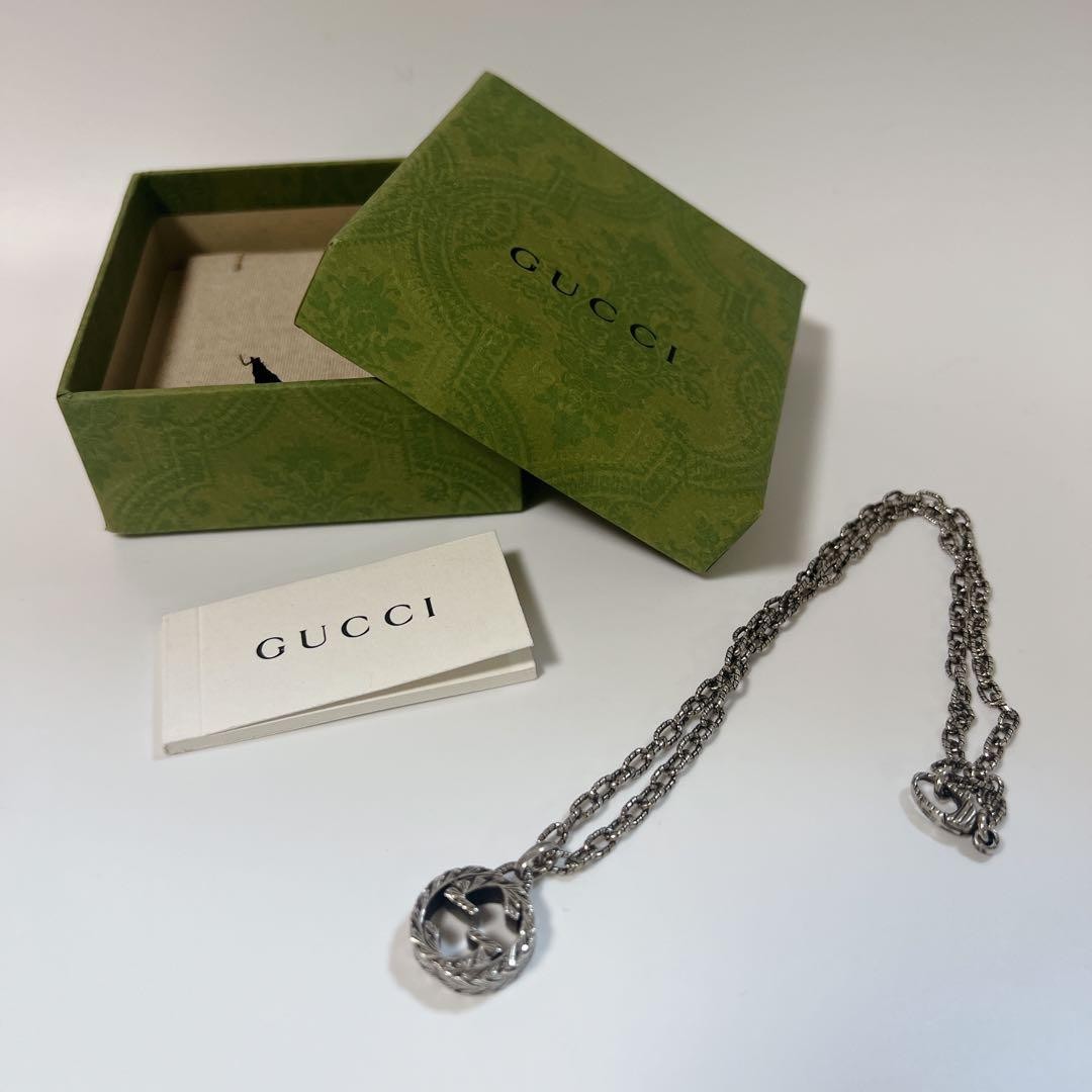 GUCCI Interlocking Arabesque Silver Necklace Ag92… - image 9
