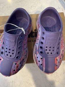 NWT Native Robbie Sugarlite Print Haze Purple/light Pink Size C5 Slip On Shoes