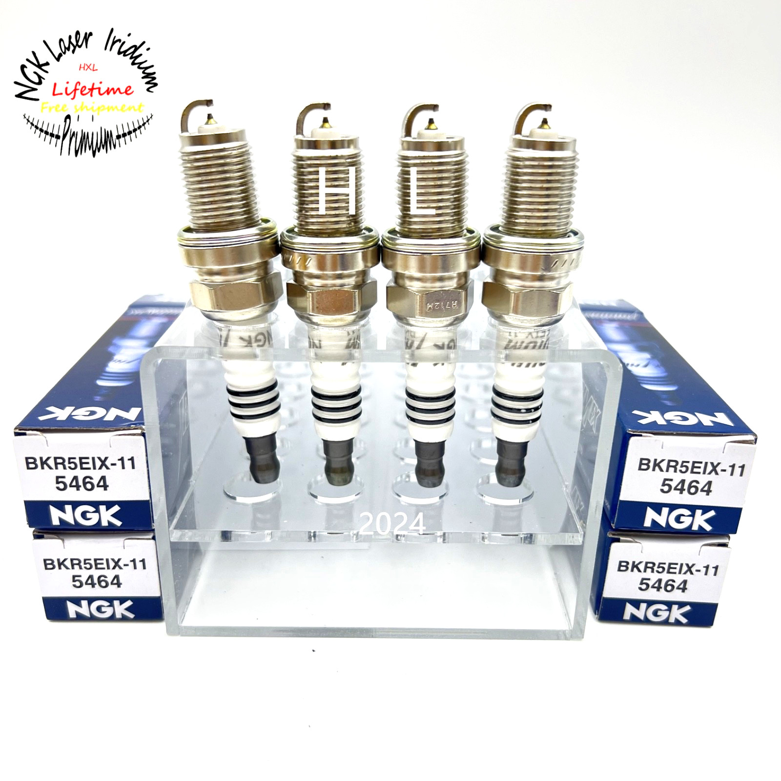 4PCS NGK Iridium IX Spark Plugs BKR5EIX-11 5464 For Toyota Mitsubishi Mazda