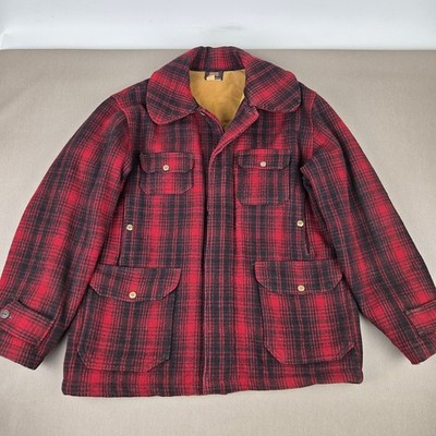 Vintage Woolrich 503 Wool Mackinaw Plaid Hunting Jacket Mens 44