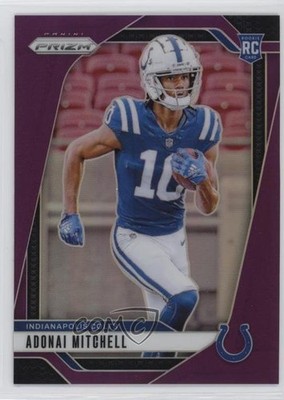 2024 Panini Prizm Rookies Purple 62/125 Adonai Mitchell #303 Rookie RC 16i3