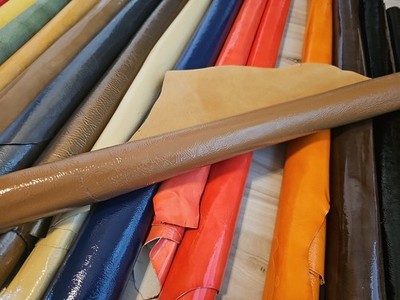 CAMEL BROWN SHEEPSKIN LAMBSKIN LEATHER HIDE CRACKLE GRAIN PANEL,SHEET,SQUARE