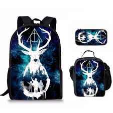 Harry Potter Hogwarts Backpack School Insulated Lunch Bag Rucksack Pencil Case G