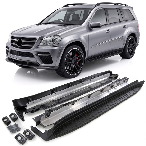 Alu Trittbretter Black Edition OE Lookmit ABE FüR Mercedes GL X164 2006-2012-image