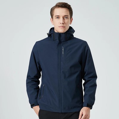 Herren Wasserdicht Winddicht Jacke Outdoor Wandern Mantel Kapuze Windbreaker Herbst