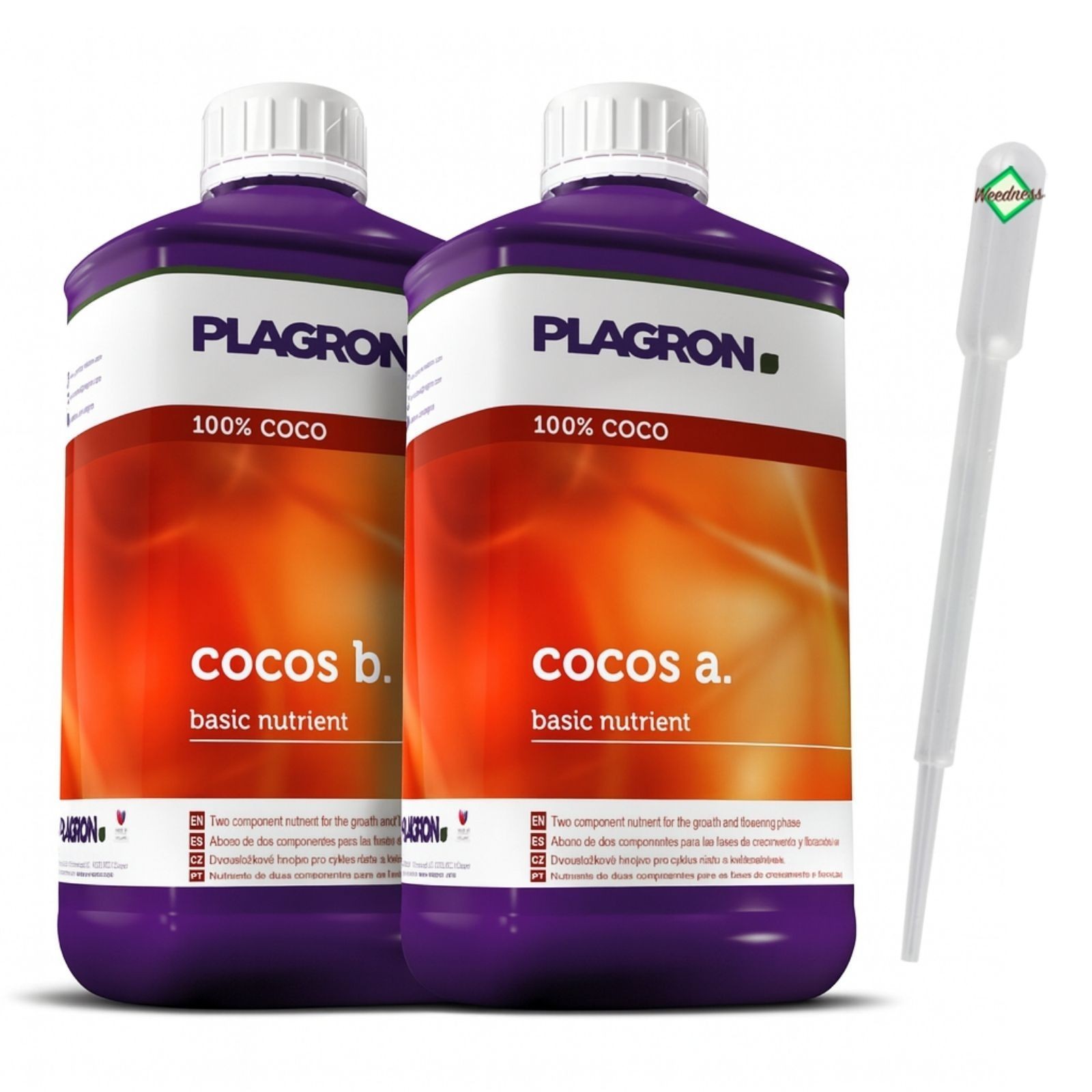 Fertilizante hidropónico Plagron Coco A+B Sustrato de coco Coco Grow...