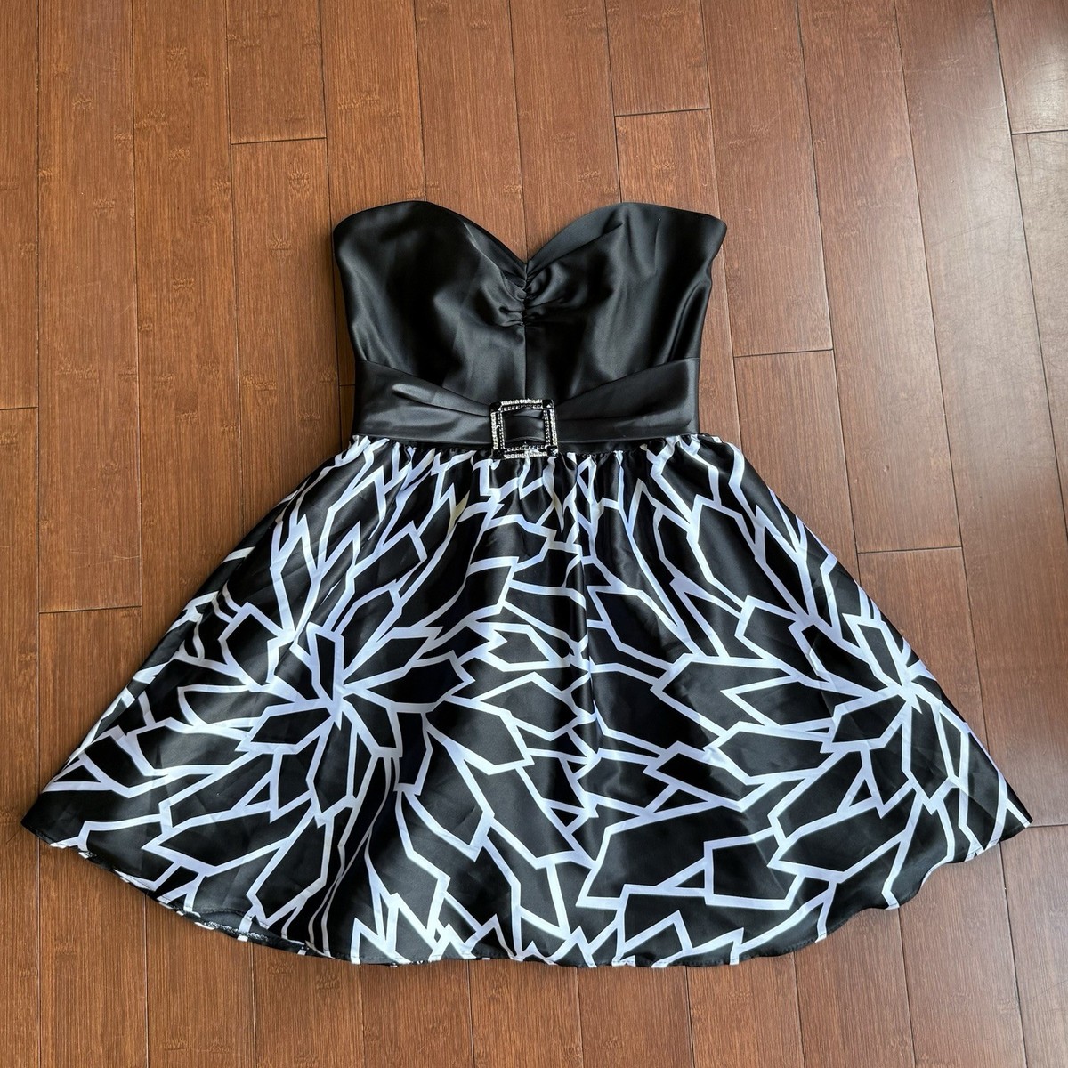 jessica mcclintock black and white dress Mini Formal WHS_Eligible Color:Off-White Delia Slip Dress FP