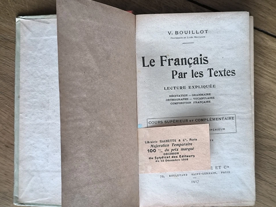 Ancien Livre Scolaire De Français 1917 - Photo 3/4
