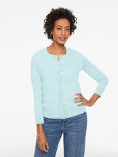Charming Cardigan - Wide Placket at Talbots, NWT 99.5, SEA SALT BLUE, all size