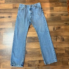 Levis 517 Jeans Mens 34x34 Light Wash Classic Bootcut Mid Rise Distressed