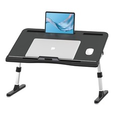 Laptop Bed Tray Desk with Adjustable Heights and Angles, Upgraded-Sturdy Fold...