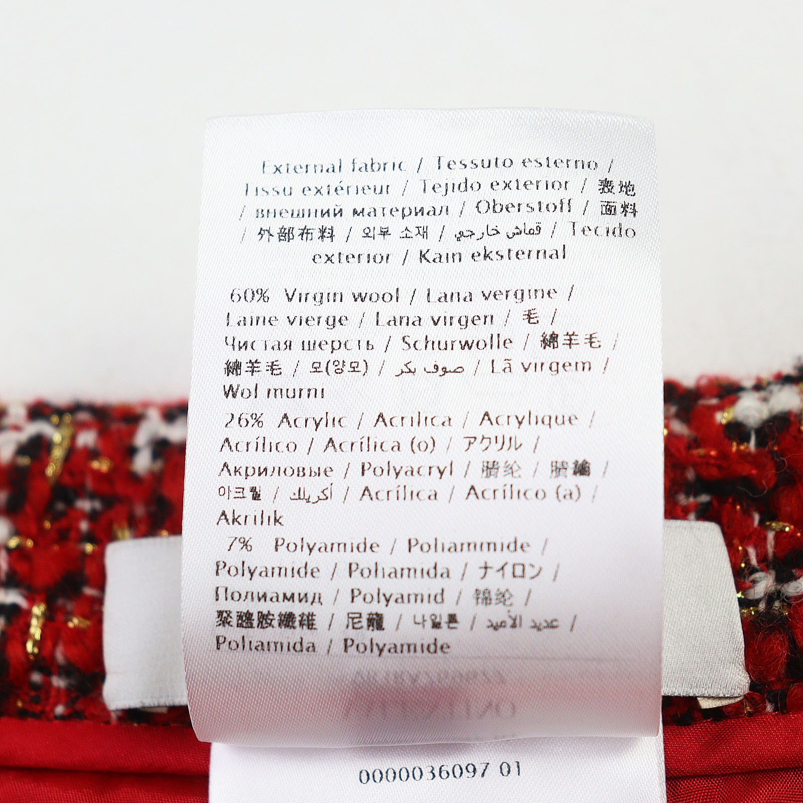 VALENTINO VB3RA769677 Shorts Skirt Wool Sequin Tweed And Red Size 38 Italy thumbnail 8