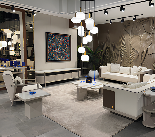 WeißEs Wohnzimmer-Set 3-Sitzer-Sofa Sessel Holz-Couchtisch Beistelltisch-image