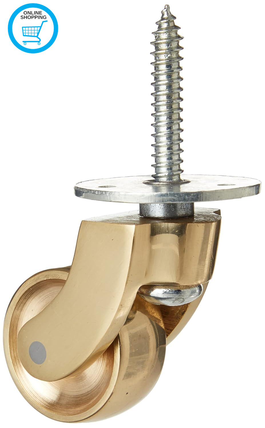 ® BH01574 Brass Castor Caster Wheel, Screw in Type - Polished Solid Brass, 30Mm