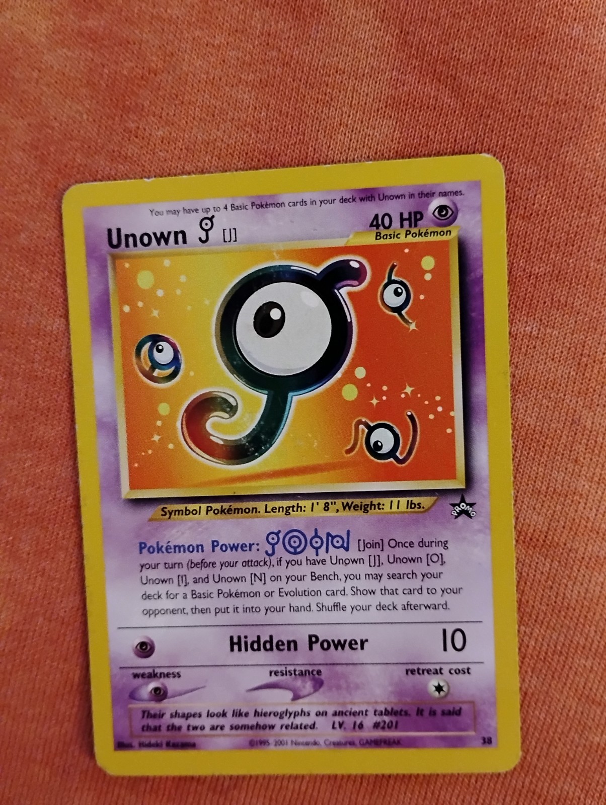 Pokémon Unown [J] 38/53 Wotc Promo Regular Promo Basic 40 HP Card