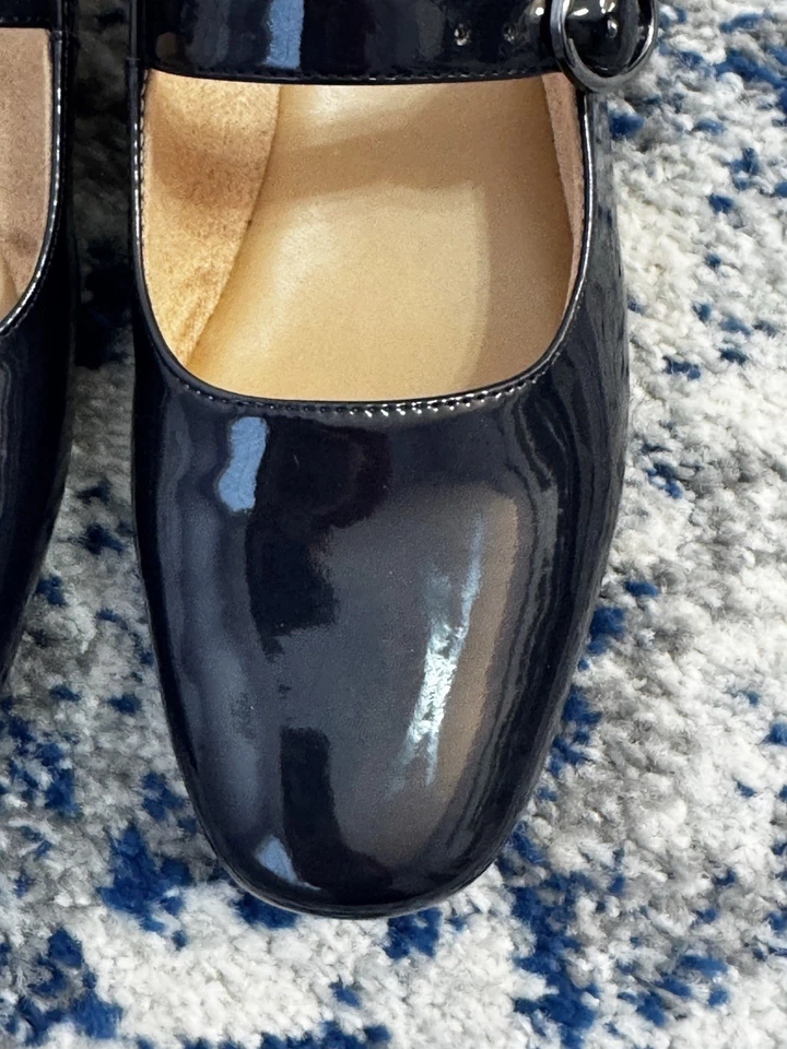 Zapatos de mujer Naturalizer Kelly Mary Jane azul marino imitación charol talla 8,5 Foto 3 de 4