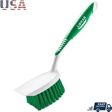 Heavy Duty Extra Large Scrub Brush Ergonomic Grip Built-in Scraper Cleaning New