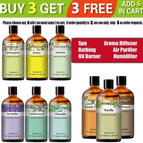 100mL Essential Oils  -Pure and Natural- Premium Grade Aromatherapy Diffuser Oil