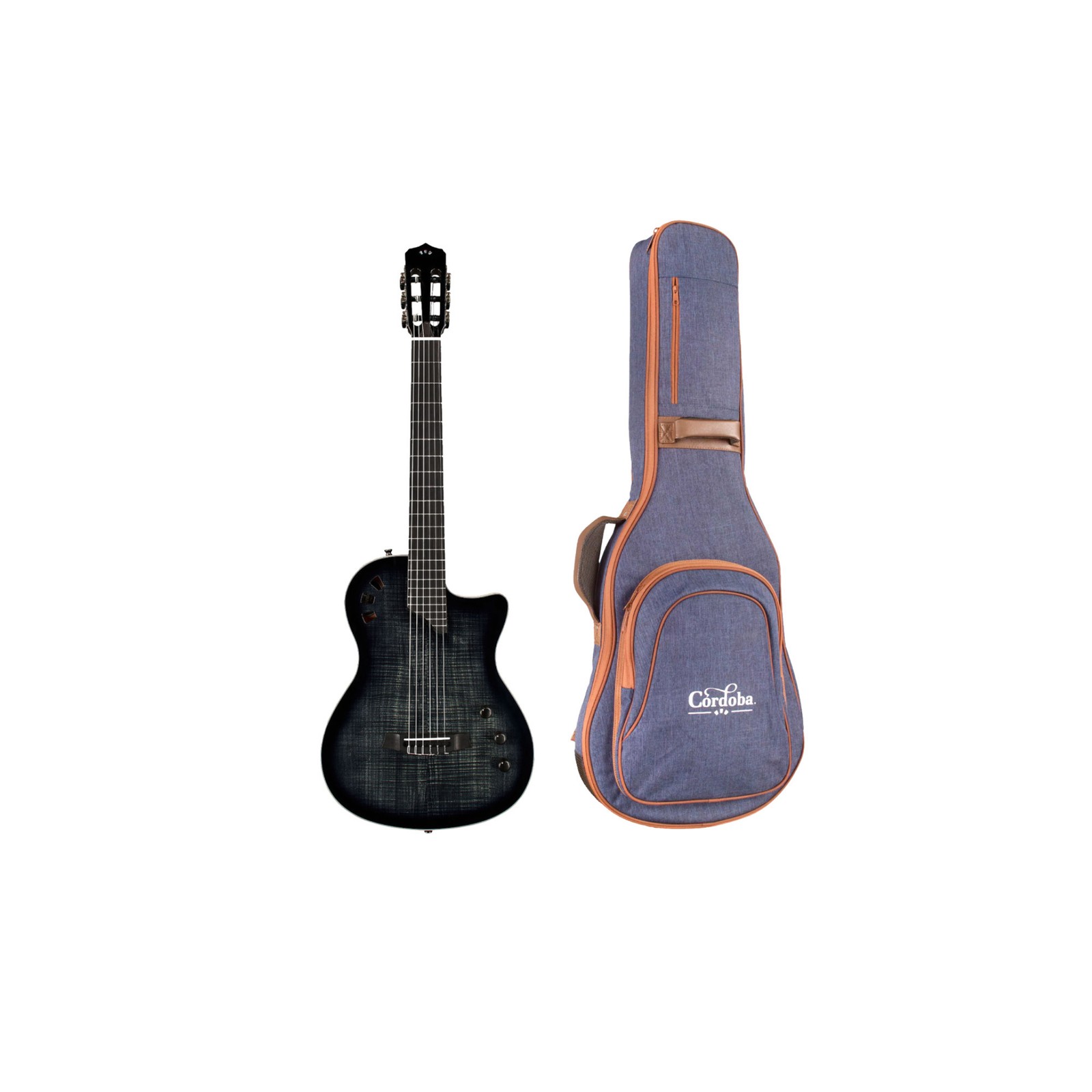 Cordoba Stage Nylon 6-String Electric Guitar with Gig Bag Black Burst 136090₽