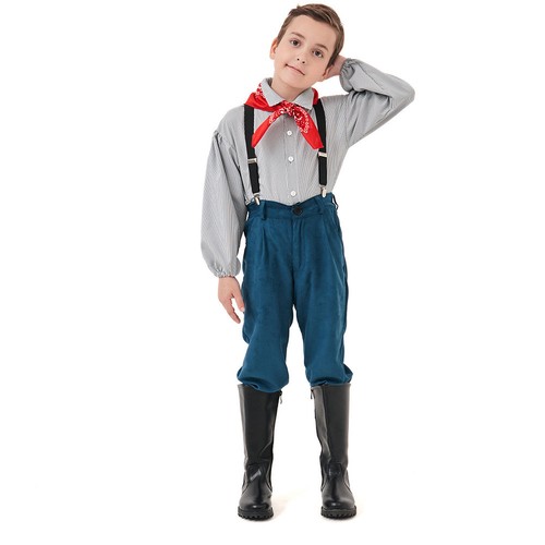 30er 40er Jahre Bauernkostüm für Kinder Junge Mädchen Bauern Overall und Shirt von Kleid - Bild 6 von 10