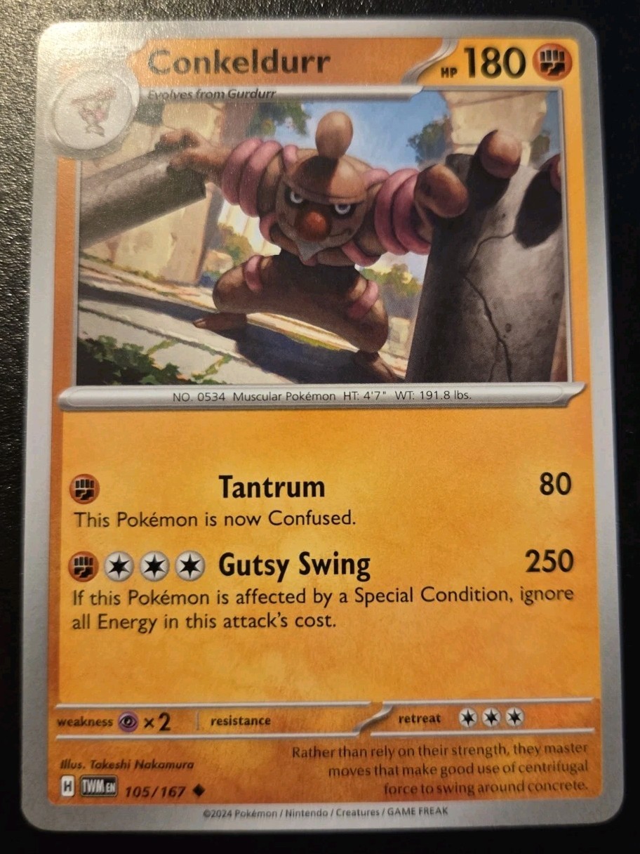 Conkeldurr 105/167 Uncommon Scarlet & Violet: Twilight Masquerade Pokemon TCG