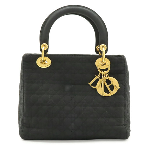 Christian Dior Lady Cannage Tote Bag Handbag Nylon Black GZl1iqyu