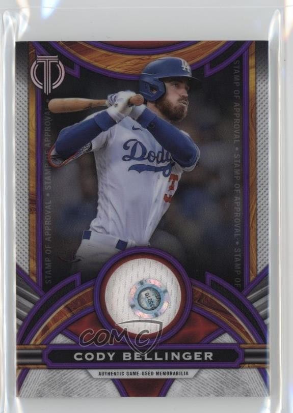 2023 Topps Tribute Stamp of Approval Relics Purple 46/50 Cody Bellinger 04ys