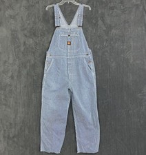 VTG Big Ben Denim Hickory Stripe Overalls Mens 34x26 Button Fly USA MADE ISSUES