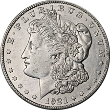 1921-S Morgan Silver Dollar - VAM 1B4a Thornhead